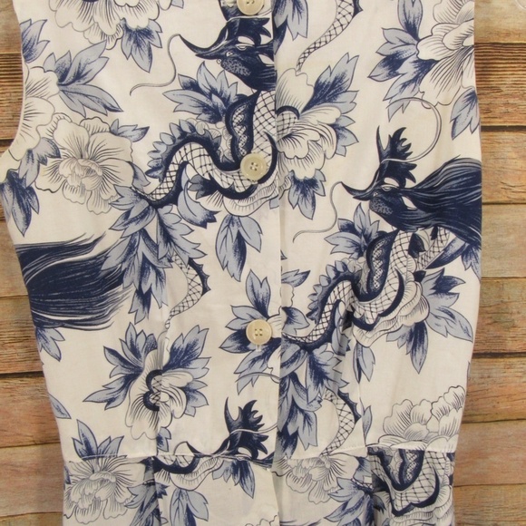 Breeches Blue/Off-White Sleeveless Back-Button Dress 4 - Picture 13 of 16